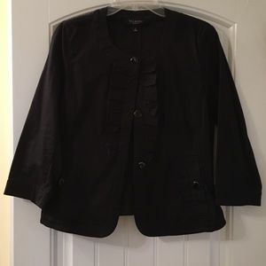 Talbots ruffle front 3/4 sleeve jacket